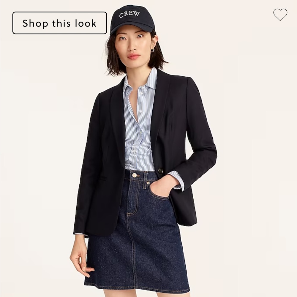 J. Crew Parke wool blend black shawl blazer size 2P